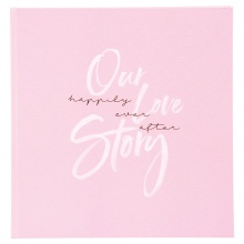 Goldbuch trouwalbum Our Love Story roze als fotobo
