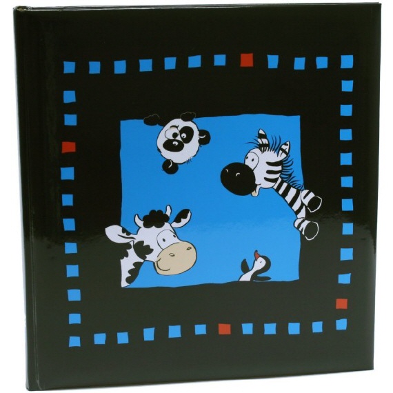 Goldbuch kinderalbum Crazy Animals zwart/blauw