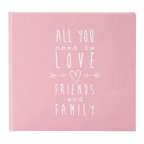 Goldbuch gastenboek All you need is Love zalmroze