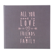 Goldbuch gastenboek All you need is Love grijs