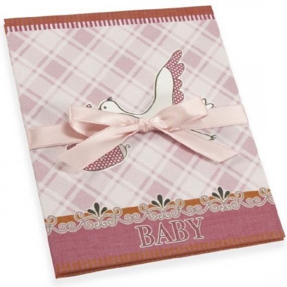 Goldbuch baby leporello Ooievaar roze